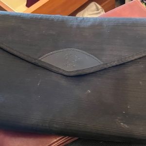 Black large envelope fabric clutch